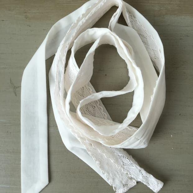  lace trimming tie scarf