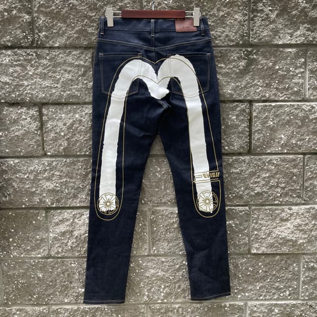 [30] EVISU INDIGO BIG LOGO PANTS
