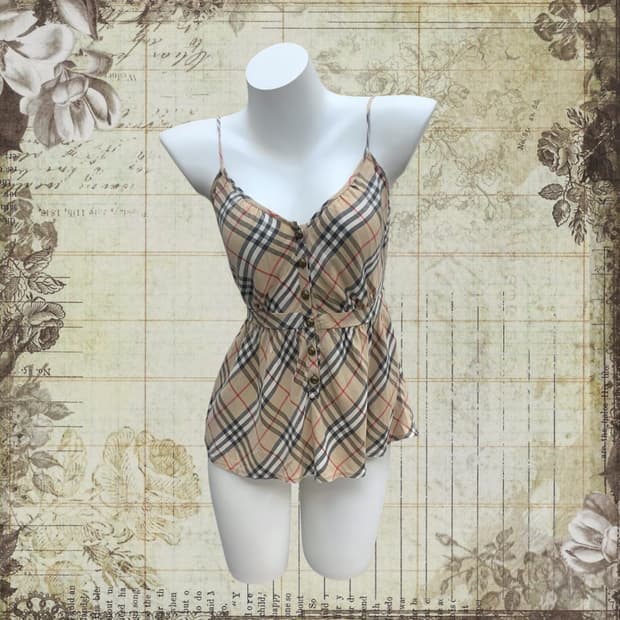 Burberry check slip top