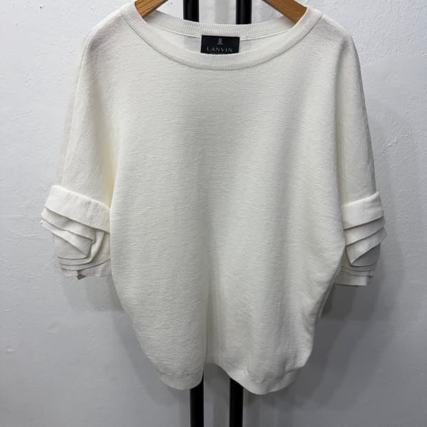 정품) LANVIN 랑방 한섬 24ss 화이트 니트티 82