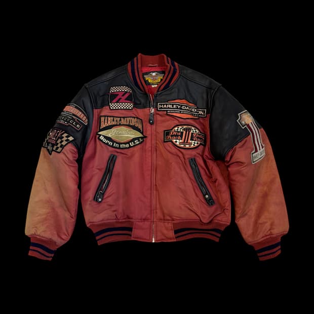 할리데이비슨 레이싱 패치 나일론 & 레더 봄버
