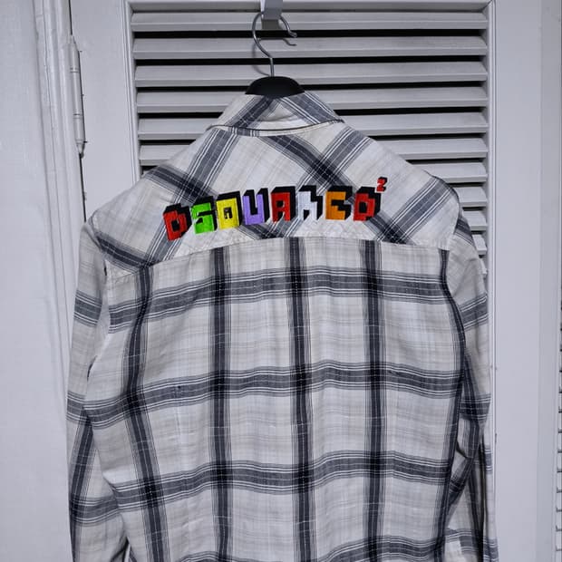 L 디스퀘어드 레트로 체크셔츠