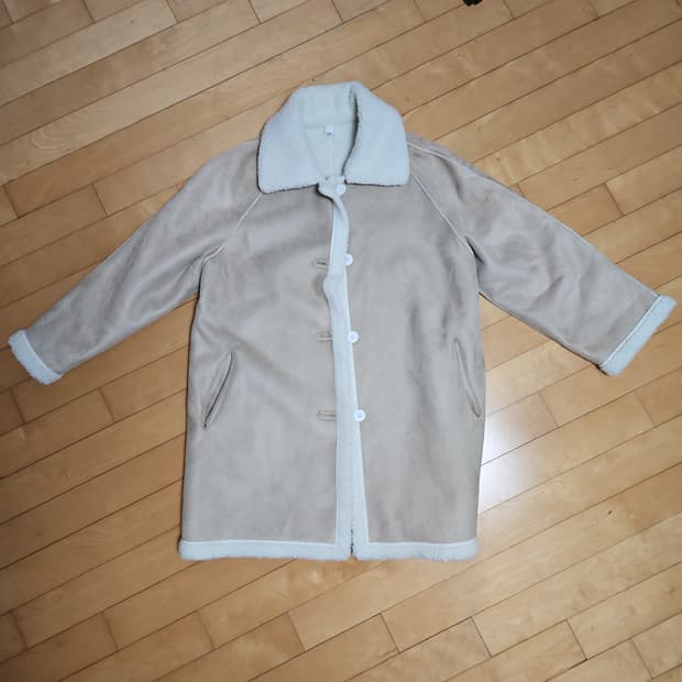 리버서블 인조 무스탕 뽀글이 하프코트