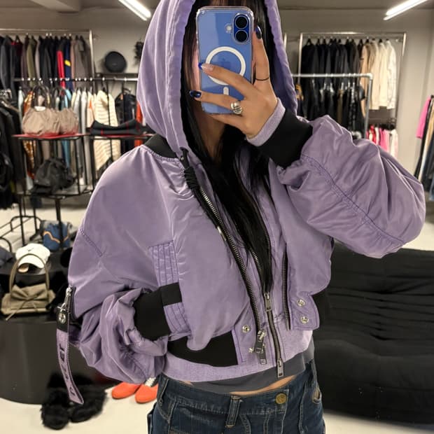 DIESEL violet hoodie bomber jakcet 
