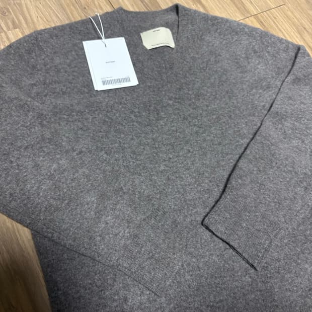 포터리 컴포트 메리노울 브이넥 니트 애쉬브라운 2사이즈