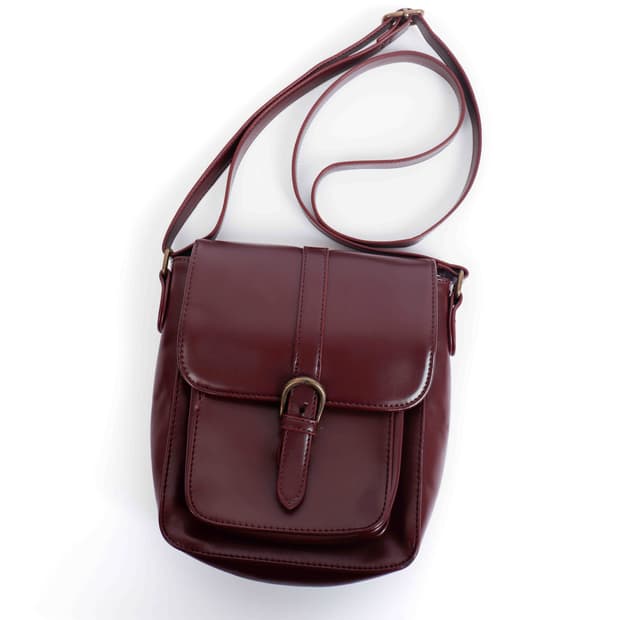 [OLIVE des OLIVE] 버건디 레더 스냅 크로스백