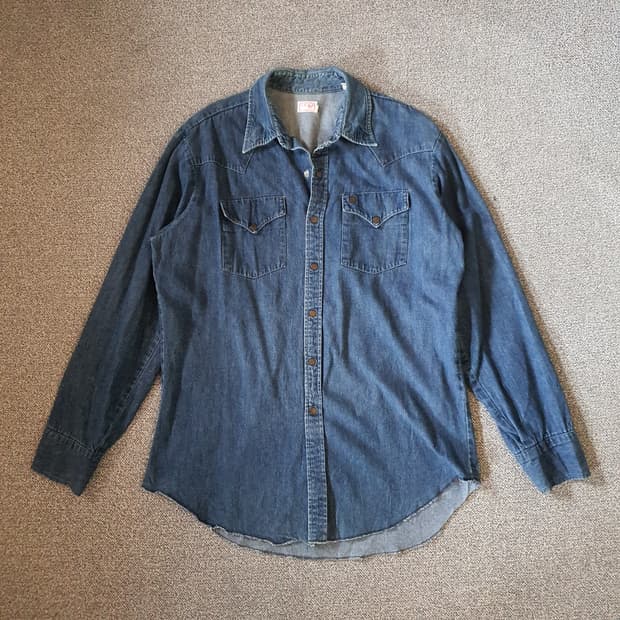 70s미국 수입 데님  웨스턴 셔츠  no.51