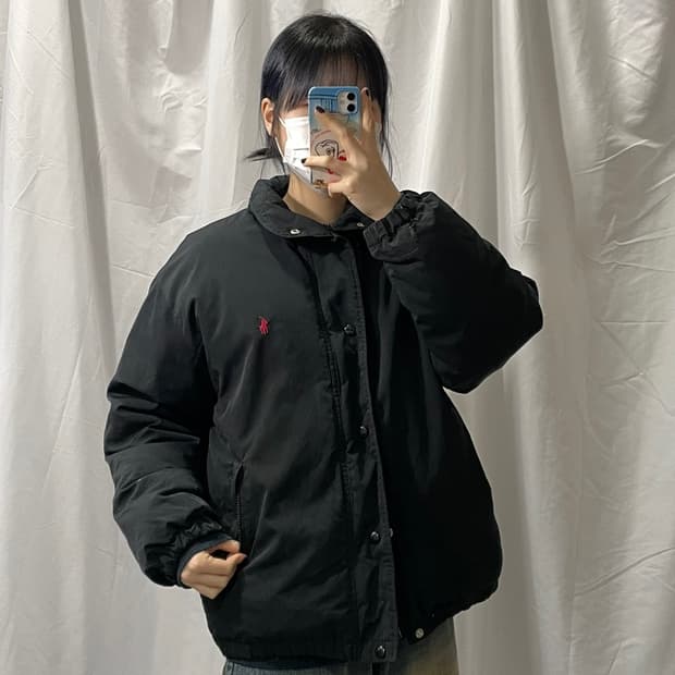 폴로 블랙 패딩 XL