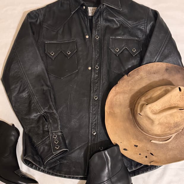 HbarC 레더 웨스턴 셔츠 자켓