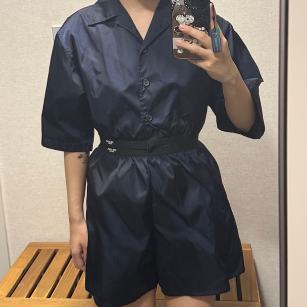 프라다 크롭 셋업 자켓 반바지 36사이즈 네이비