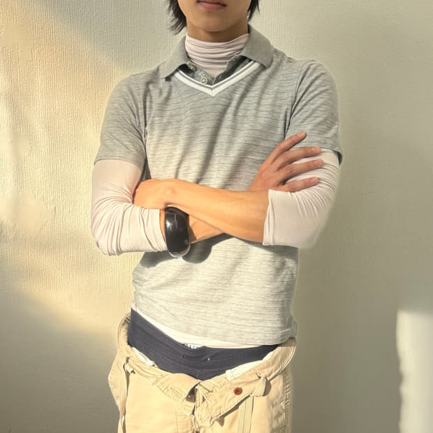 메킨토시필리소피 레이어드 반팔 카라티