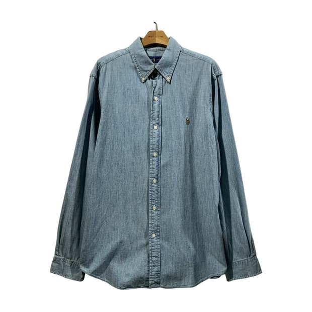 [POLO] 랄프로렌 라이트블루 샴브레이 셔츠