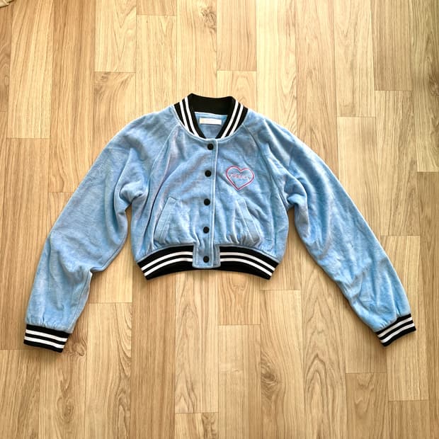일본 하라주쿠 NADIA 블루종 숏 바시티 야구 점퍼 갸루