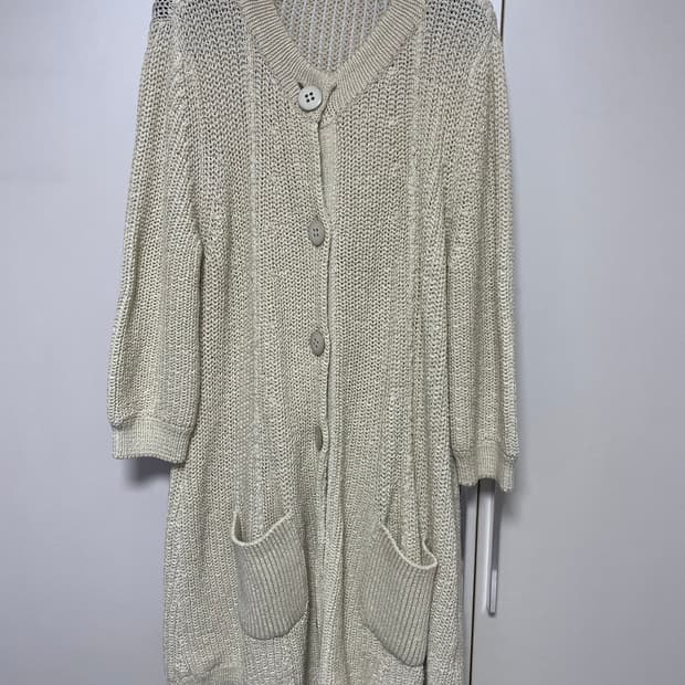 SYSTEM 아이보리 롱 니트 가디건 90