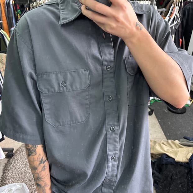 XL-XXL 칼하트 딥그린 오버핏 코튼 반팔셔츠