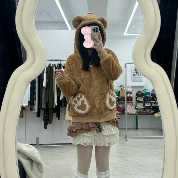 디즈니 더피 오네갸루 핀터깔 쿠마미미 폭닥 후드집업