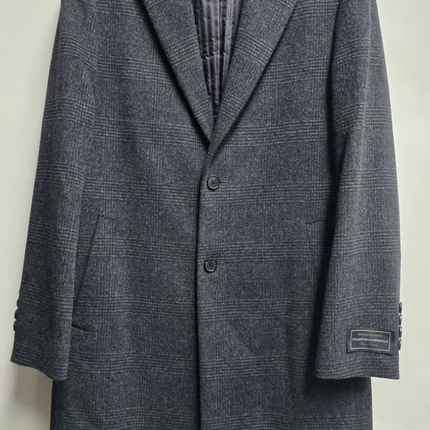 에디션 핸드메이드 울 체크 반코트 100