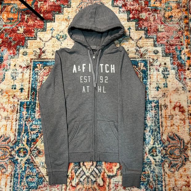 [L] 아베크롬비 글리터 로고 후드집업