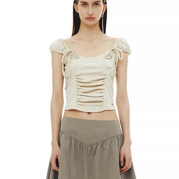 CERRIC(세릭) CREASE SHIRRIG HALF TOP