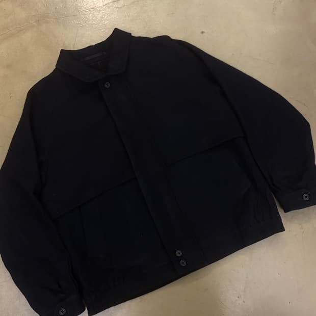 Burberry Navy Wool Harrington Jacket