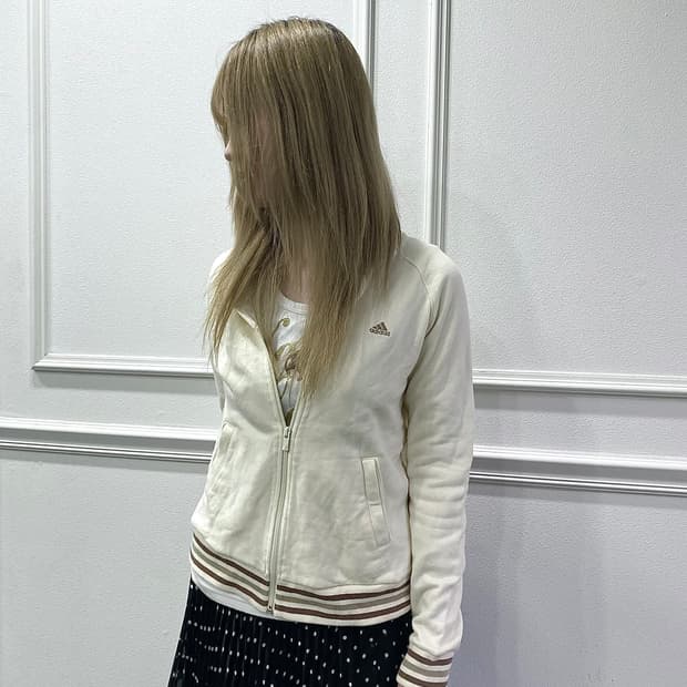 [Adidas]00’s Ivory Slim Fit Zip Up