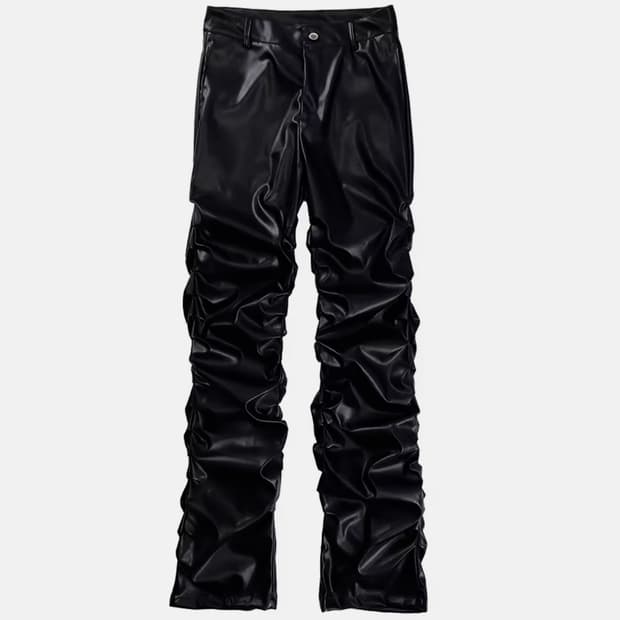Leather twist pants