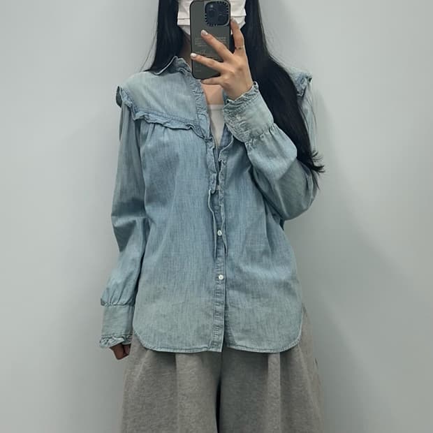 폴로 랄프로렌 신형 프릴 데님 셔츠 