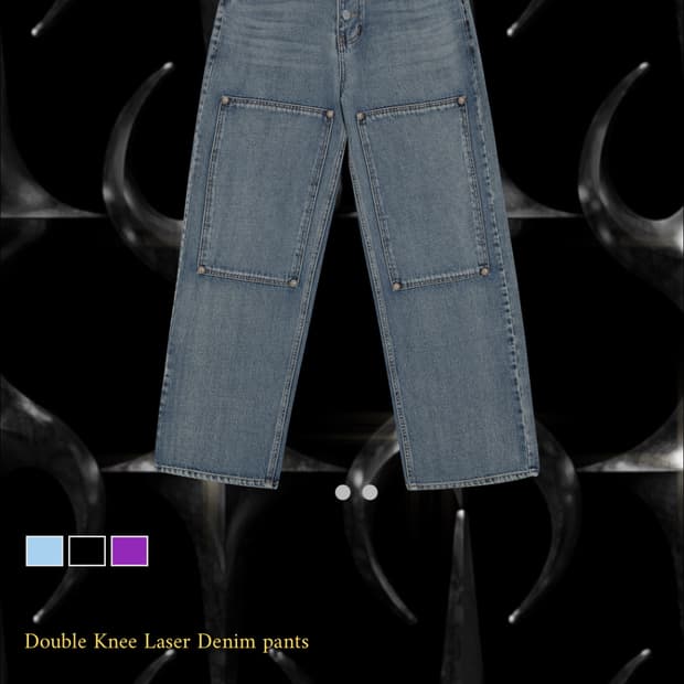 (2)떠그클럽 더블니 팬츠 진 청바지