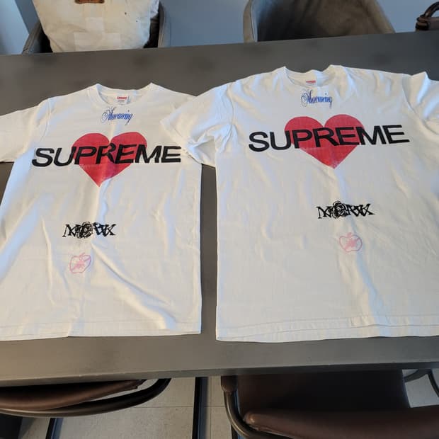 슈프림 어나운싱 티셔츠 화이트-25SS(L size+S size 2장)