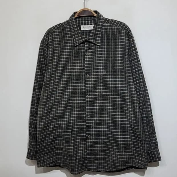 (105) 발망 체크남방 포켓 로고 셔츠 국내판 캐주얼 