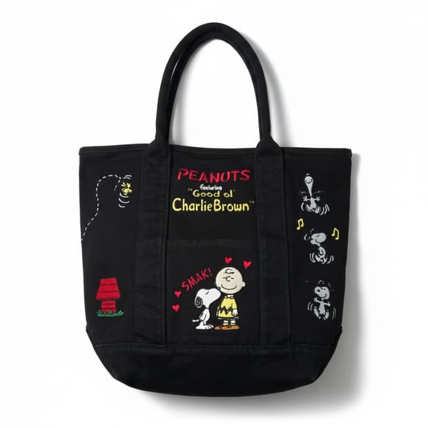 Peanuts 피너츠 찰리브라운 자수 토트백 (키치)