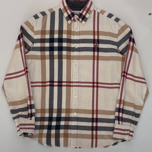 빈폴 베이지 체크 셔츠