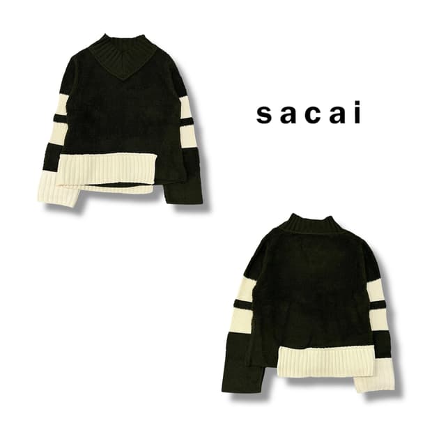  사카이 브이넥 울 니트 y13886