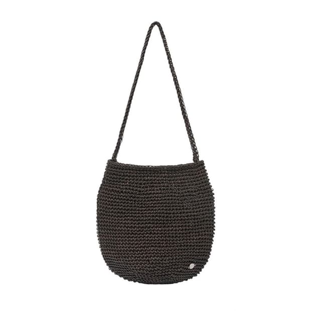 아모멘토 Handmade Leather Net Bag, Brown
