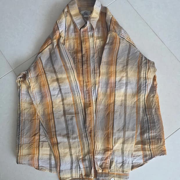 포프롬파더 린넨 체크셔츠 XL