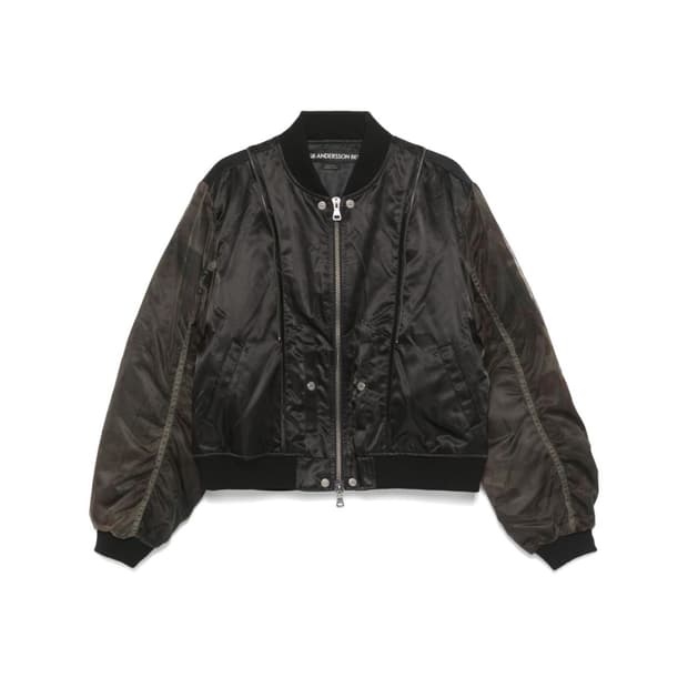 앤더슨벨 메쉬 슬리브 봄버 자켓 블랙 L사이즈