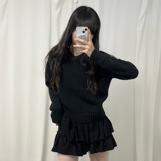 Polo Sport black v-neck knit
