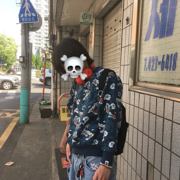 베이프 재패니즈 타투 카모 릴랙시드 핏 크루넥 맨투맨 1K80113009