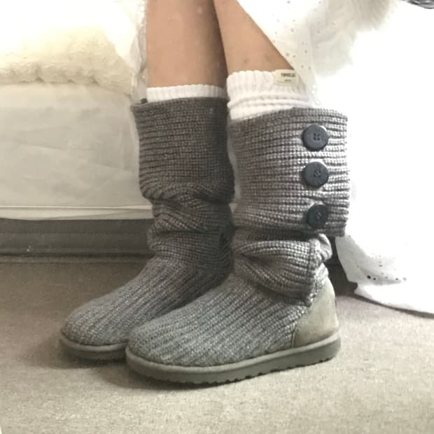Ugg cardy knit boots grey 230