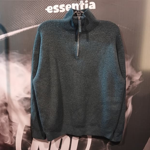 반집업 니트 그린