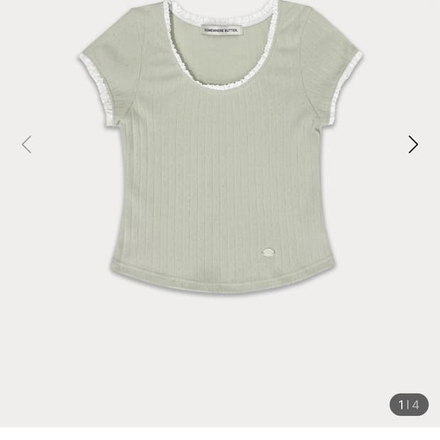 썸웨어버터 민트 티셔츠 Lace pendant scoop top