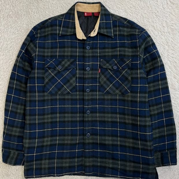 리바이스 체크 모직 셔츠 자켓/#2686