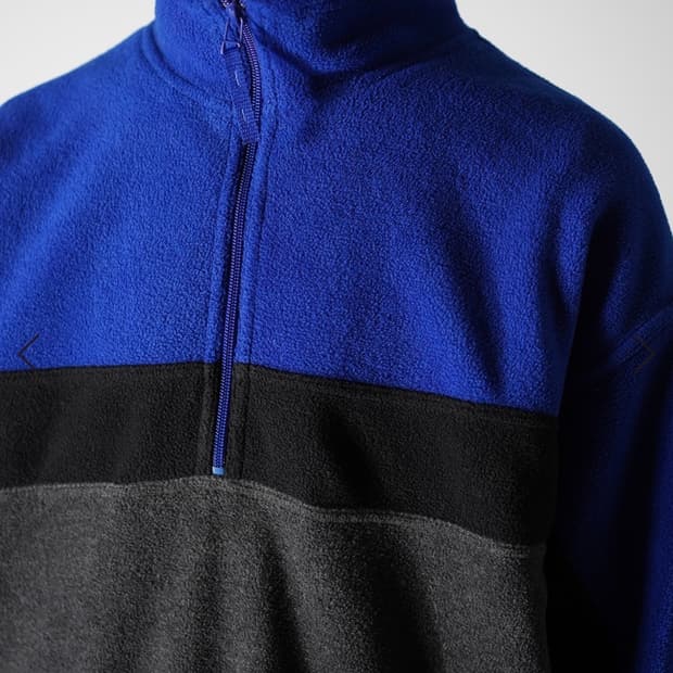 갭(Old GAP) 컬러 블록 하프 집업 플리스 풀오버 90s