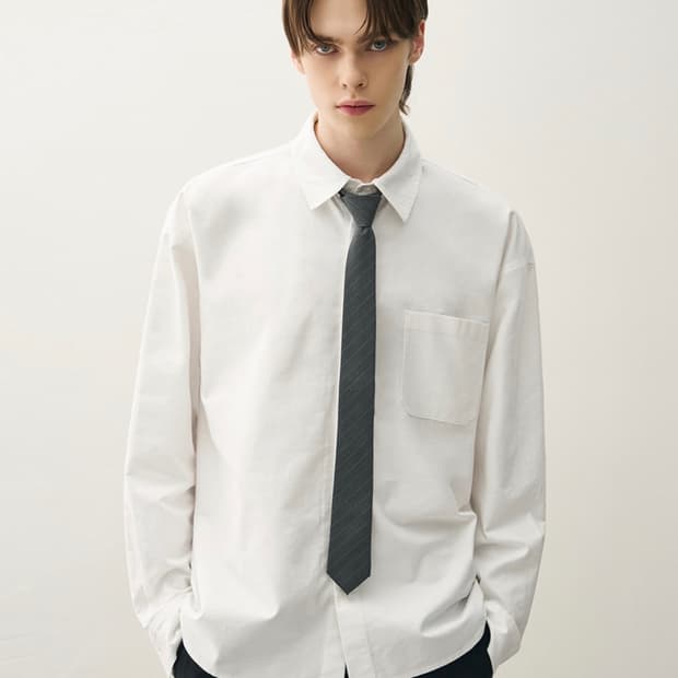 (XL) 드로우핏 워시드 크롭 옥스퍼드 셔츠 [WHITE] 판매