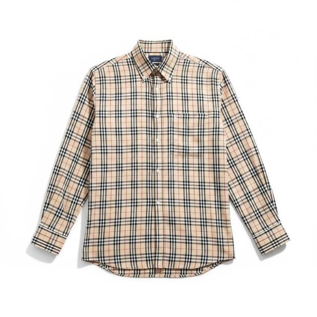 버버리 베이지&블랙 체크패턴 셔츠L