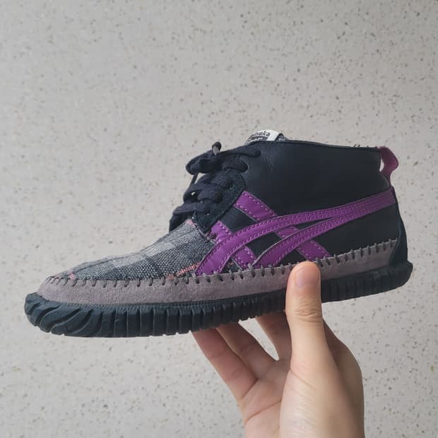 오니츠카타이거 츠나히키 퍼플 블랙 체크 230