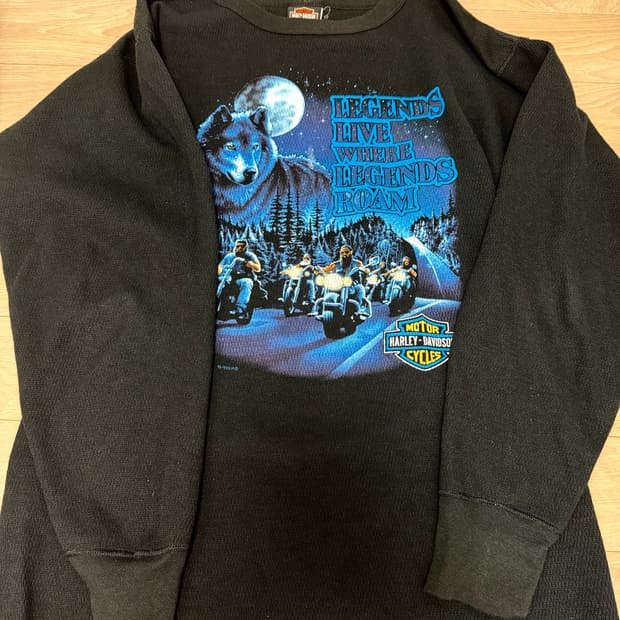 할리데이비슨 빈티지 와플 티셔츠