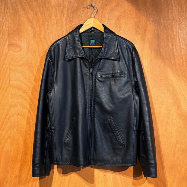 베네통 이태리 헤비 카우레더 스포츠 자켓 XL 폴란드제