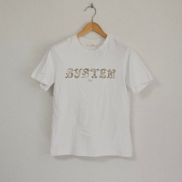 시스템 SYSTEM 반팔티셔츠 화이트 한섬 여성 F 90