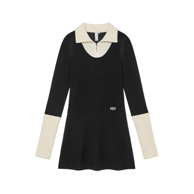 kijun 하프집업 컷아웃 원피스